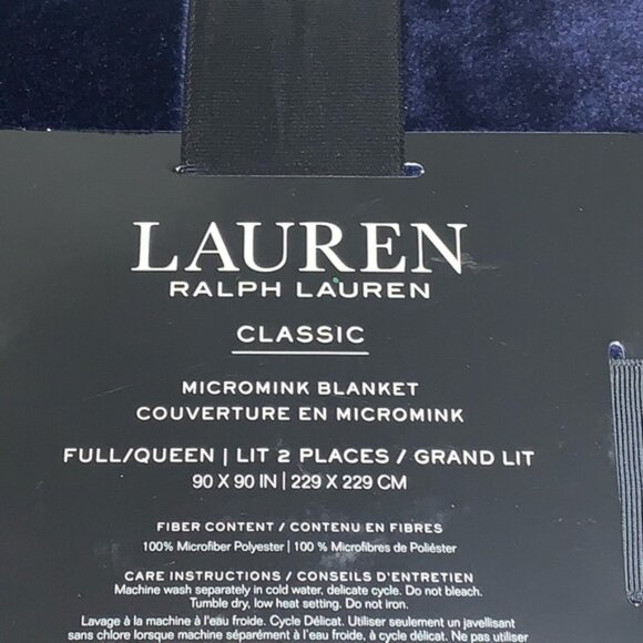 NEW Ralph Lauren Micromink Navy KING Blanket - Picture 3 of 3